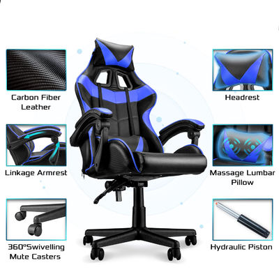 3 Gas Lift High Back Racing Gaming Chair met moderne ontwerpstijl en lumbale steun