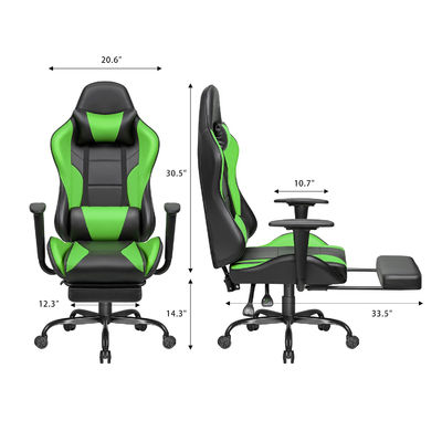 Ergonomische Gamer stoel met voetstaand Racing en Gaming aangepast