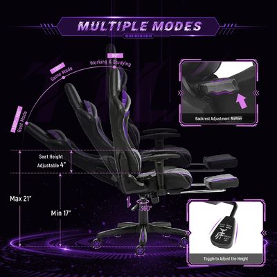 Direct High Back Ergonomische Spelstoel met Voetsteun Verstelbare Computer Racing Stoel