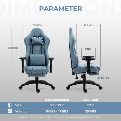 Custom Color Ergonomische Gamer Chair met Massage Lumbal Support en Voetrest ALINUNU