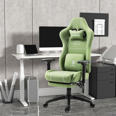 Home Office Spelstoel met massage Lumbal Support en Voetsteun in modern ontwerp