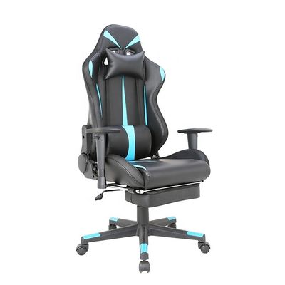 Klaar om te verzenden Zwarte en blauwe Echte Lederen Rocker Gaming Chair voor kantoormeubelen