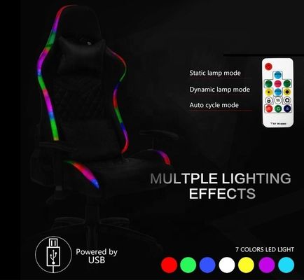 LED-licht en afstandsbediening PU-spelstoel Kantoormeubelen van synthetisch leer