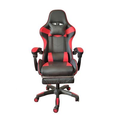 Luxe kleurrijke pvc-race leunstoel met echte lederen stoel hoogte 54cm