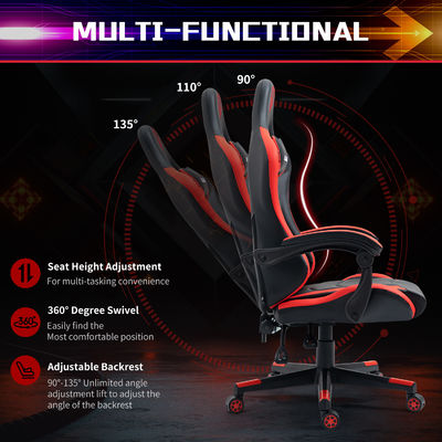 ALINUNU PC Gamer Chair Ergonomische PU Lederswivel Gaming Chair met 3 100mm Gas Lift