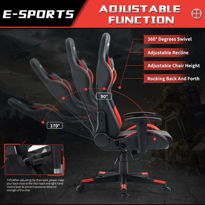ALINUNU Racing Game Chair Hoogteverstelbare draaibare kantoor PC Computer Gaming Chair