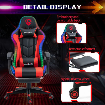 Verstelbare armsteun RGB LED-gamingstoel met massagestijl en luidsprekers