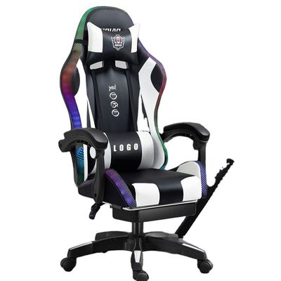 RGB-gamingstoel met licht en luidsprekers PU-leermassage Computerspelstoel