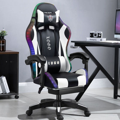 RGB-gamingstoel met licht en luidsprekers PU-leermassage Computerspelstoel