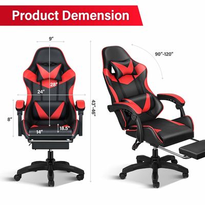 Modern Design Racing PC Computerspelstoel met voetensteun en hoofdsteun