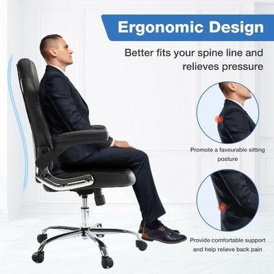 3 Gas Lift Ergonomische kantoorstoel met opgevouwen flip-up armleuningen en aangepaste kleur