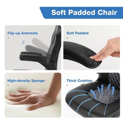 3 Gas Lift Ergonomische kantoorstoel met opgevouwen flip-up armleuningen en aangepaste kleur