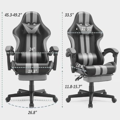 Racing Style Gaming Chair met voetensteun Hoofdsteun en Lumbal Support Gepersonaliseerde kleur