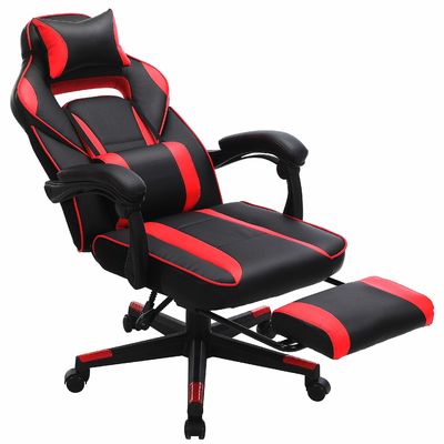 Racing gaming stoel met voetsteun kantelmechanisme en lumbale steun draaiende stoel stijl