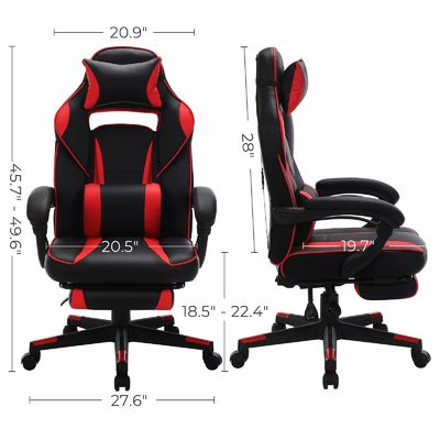 Racing gaming stoel met voetsteun kantelmechanisme en lumbale steun draaiende stoel stijl