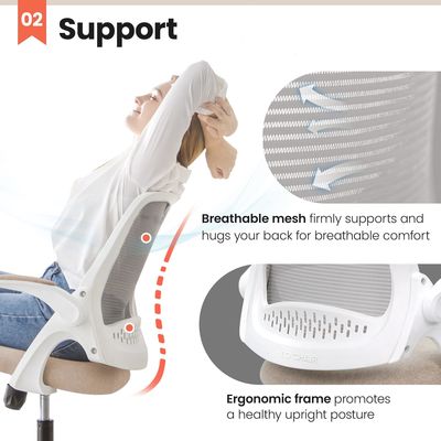 NEC Desk Computerspelstoel met Executive Ergonomic Lumbal Back Support Draaiende stijl