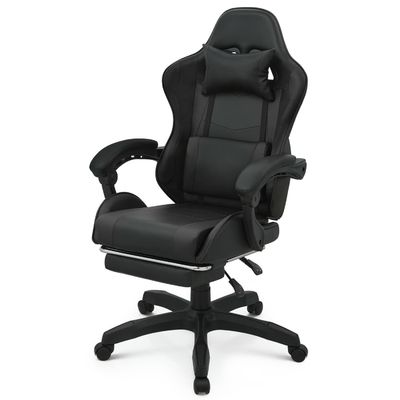Spelstoel met hoge rug met voetsteun hoofdsteun lendensteun ijzeren frame