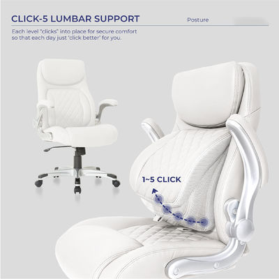 Comfortabele PU leer kantoor stoel met lumbale steun 27.55D x 26.77W x 43.3H Inch