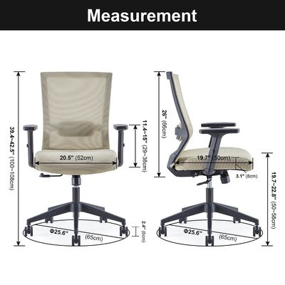 Aluminium staal frame ergonomische mesh executive draaibare bureau stoel met lumbale steun