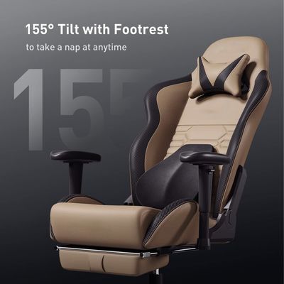 Mute PU Wheel Racing Gaming Chair met ergonomische lumbale steun en postverpakking