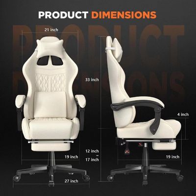 Moderne design gaming stoel met vintage PU leer en massage 19&quot;D x 27&quot;W x 50&quot;H