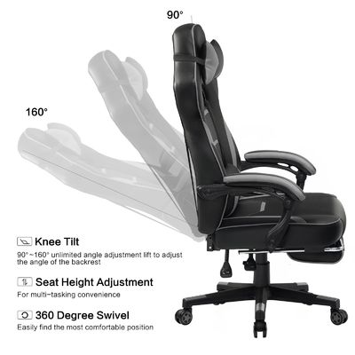 27.16&quot;D x 20.66&quot;W x 47.24&quot;H in ergonomische gaming stoel met been- en voetzorg