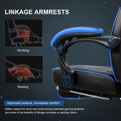 3 Gas Lift Ergonomische gaming stoel met voetzorg PU leer hoge rug kantoor bureau stoel