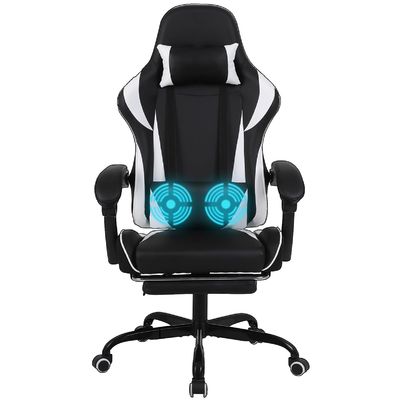 Iron High Back Racing Style Ergonomische gaming stoel met lumbale steun en voetstaand