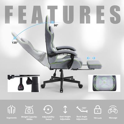 350 lbs Versterkte basis Grote en hoge ergonomische kantoorcomputerstoel met 3 gasliften