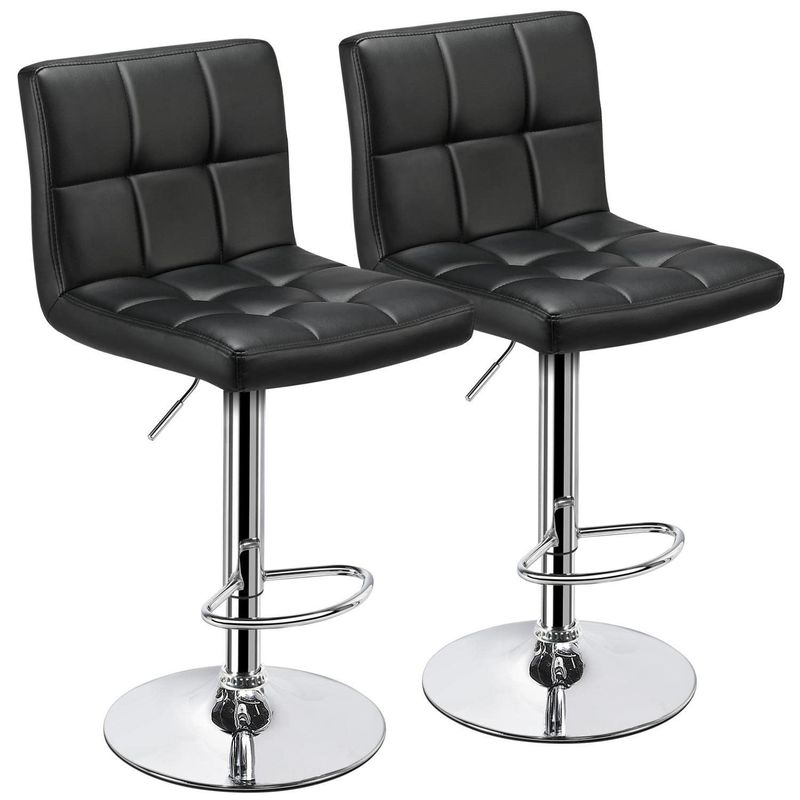 19.5&quot;D x 17&quot;W x 36.5&quot;H Moderne barkrukken met instelbare hoogte en draaibaar PU leer
