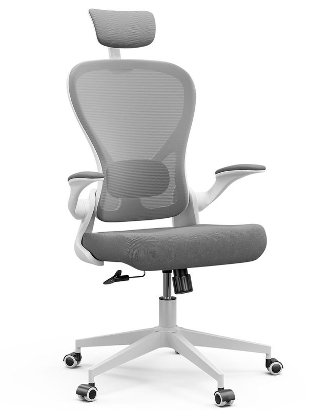 Moderne draaiende stoel met opvouwbare armen Metalen type metalen ergonomische thuis kantoor bureau stoel