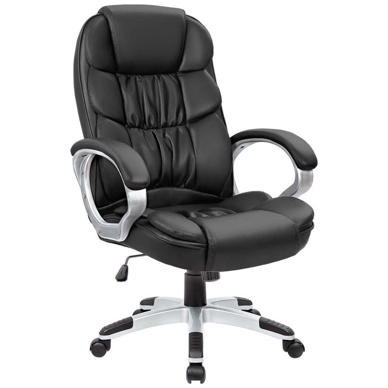 High Back Executive Office Chair met lumbale steun en verstelbare hoogte PU leer