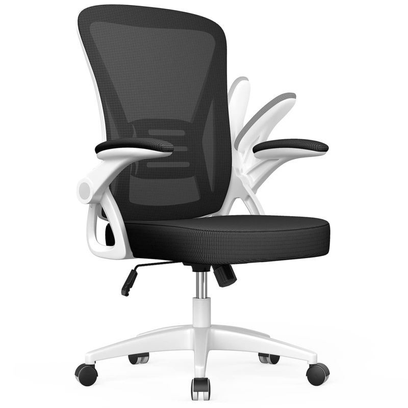Comfortabele computerstoel midden rug met flip-up armen en lumbale ondersteuning 23.6 pond