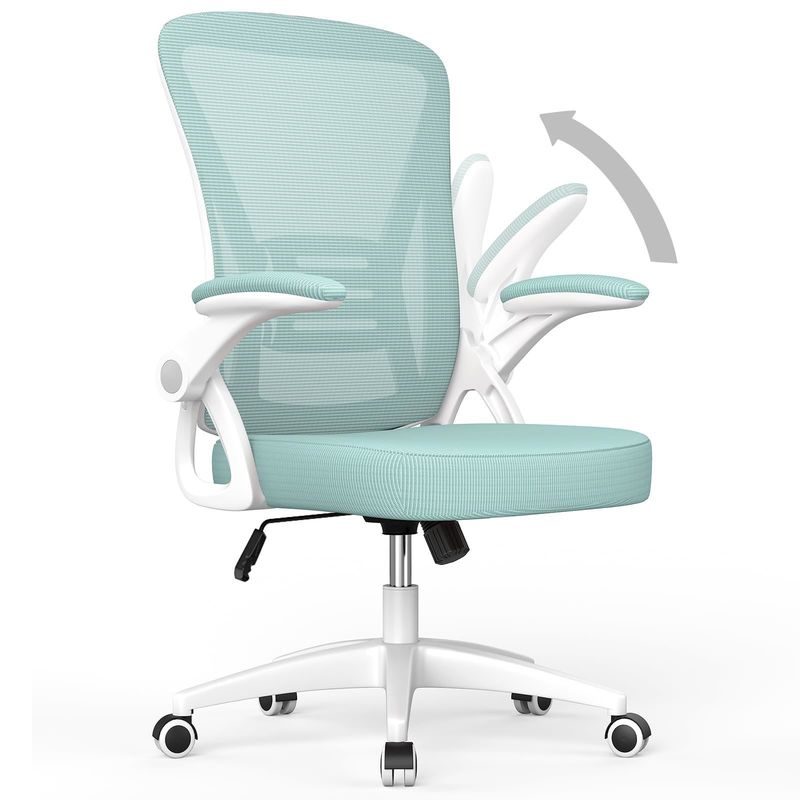 Gepersonaliseerde kleur Mid back office stoel met verstelbare hoogte draaiende en flip-up armen