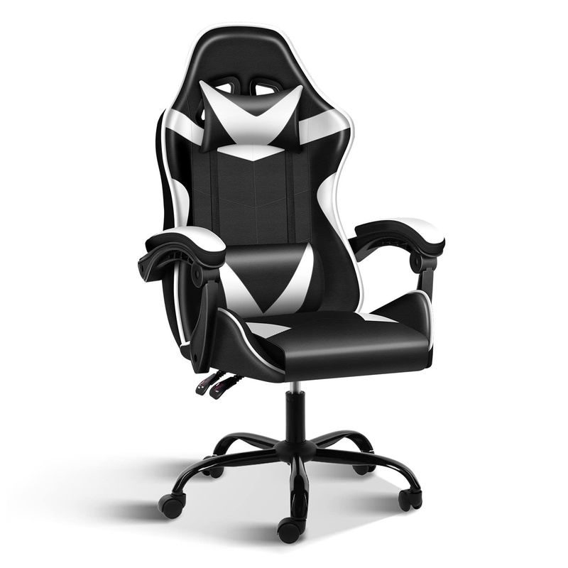 Plastic Seat Material Type Ergonomische videogame stoel met voetensteun en lumbaal steun