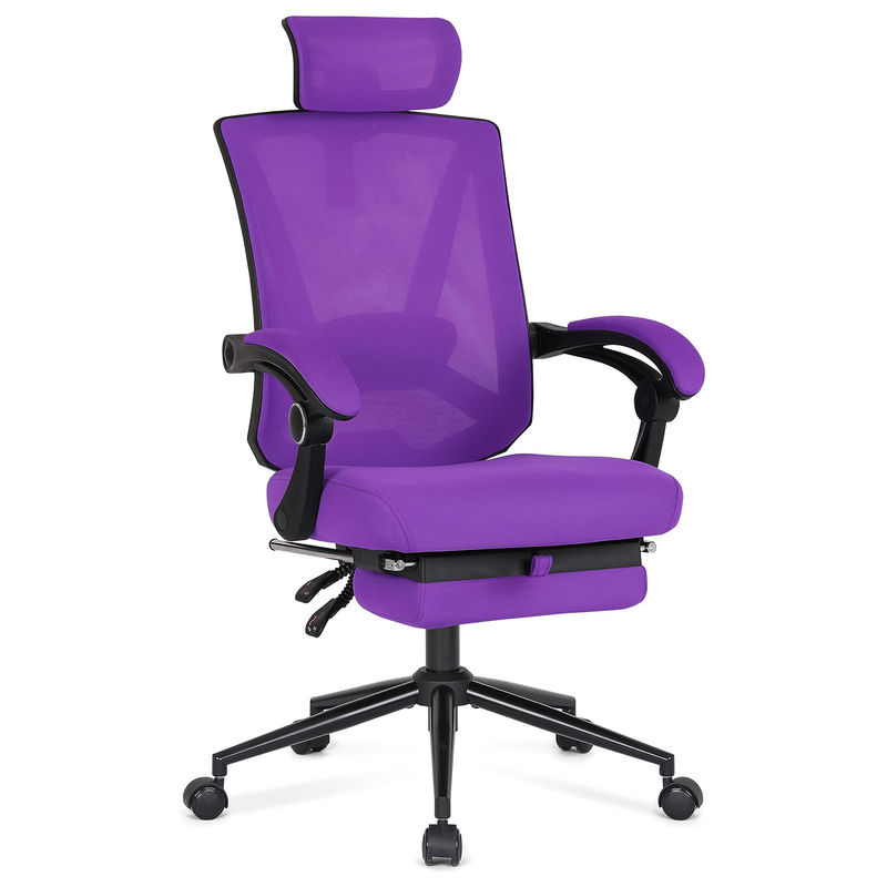 Acceptabele OEM ODM High Back Office Chair met verstelbare 2D Lumbal Support en Voetsteun
