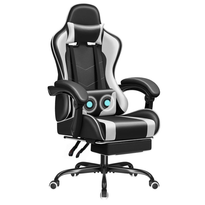 Racing gaming stoel met massage lumbale steun en 360 draaiende stoel 18,5 &quot;D x 23,61&quot; W x 50,4&quot; H