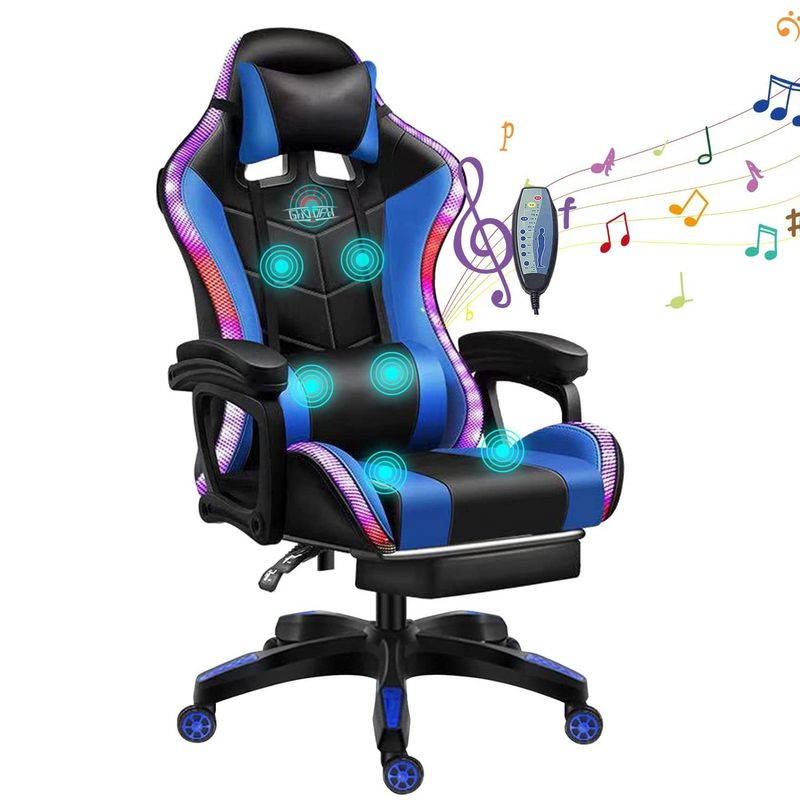 Ergonomische Computerstafel met 7 punten massage en RGB LED-licht