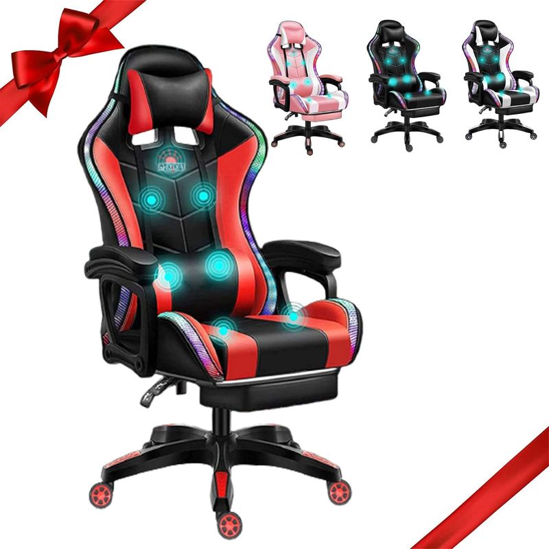 Verbeter uw gaming-installatie met ALINUNU PC Massage Gaming Chair met LED en luidsprekers