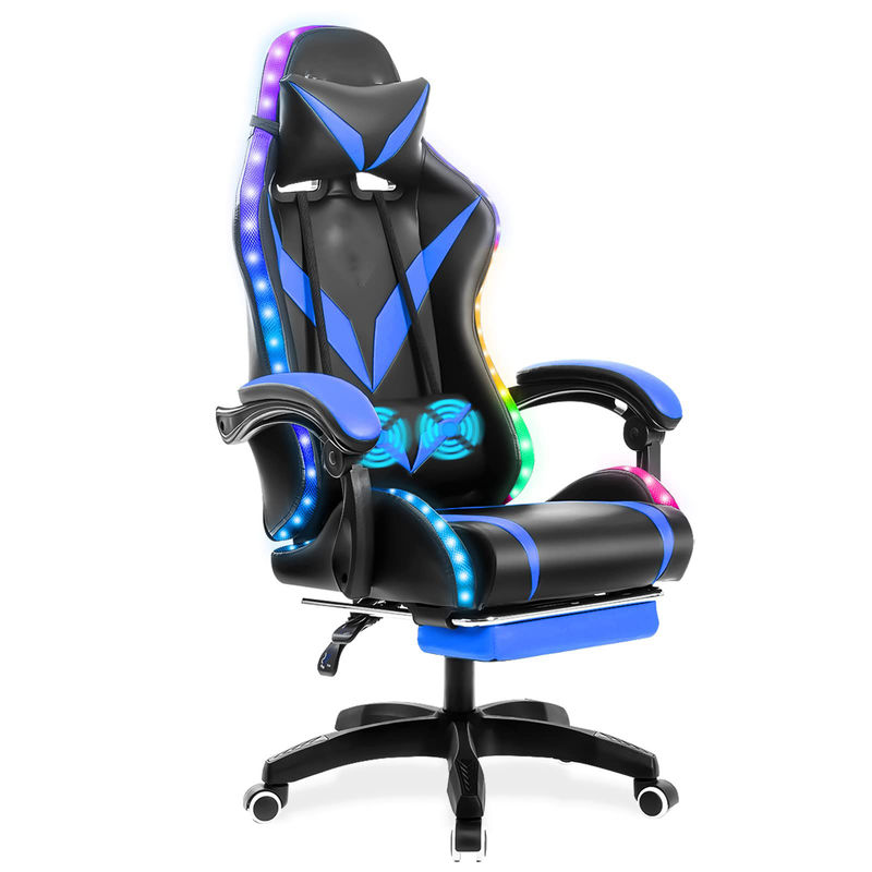 Polyvinylchloride frame materiaal RGB gaming stoel met massage en led lichten perfect