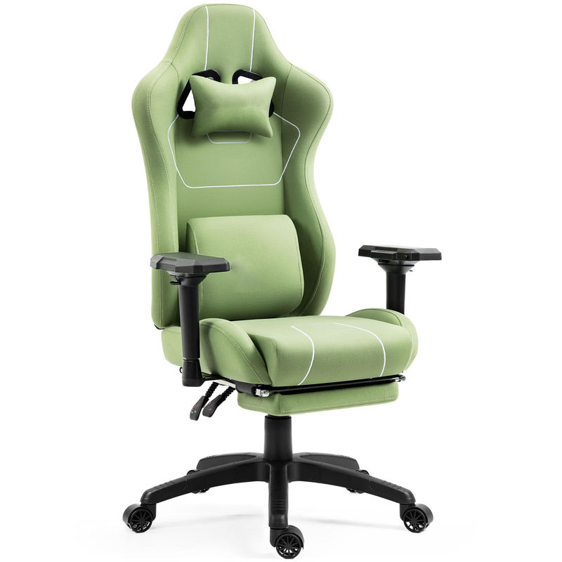 Home Office Spelstoel met massage Lumbal Support en Voetsteun in modern ontwerp