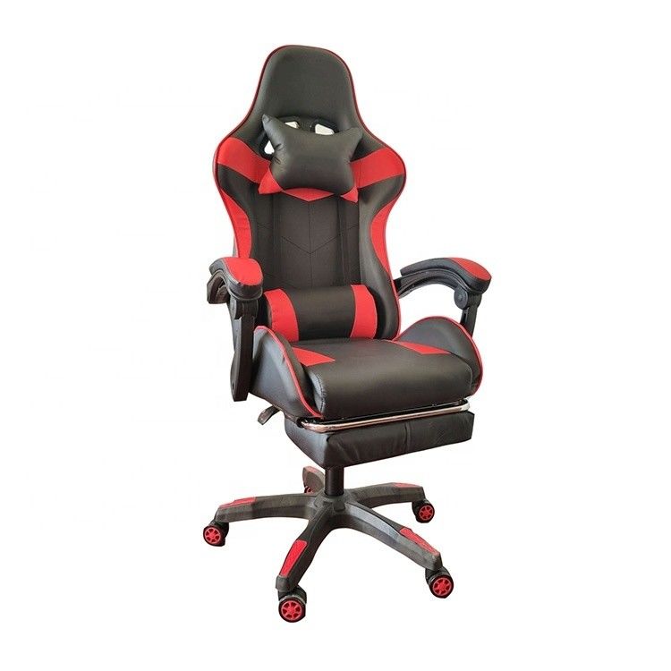 Luxe kleurrijke pvc-race leunstoel met echte lederen stoel hoogte 54cm