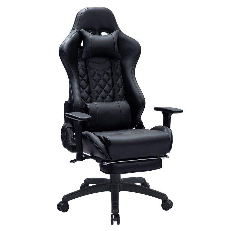 Massage Gaming Chair voor volwassenen 350 lbs Versterkte basis Verstelbare armsteun Draaiende stijl