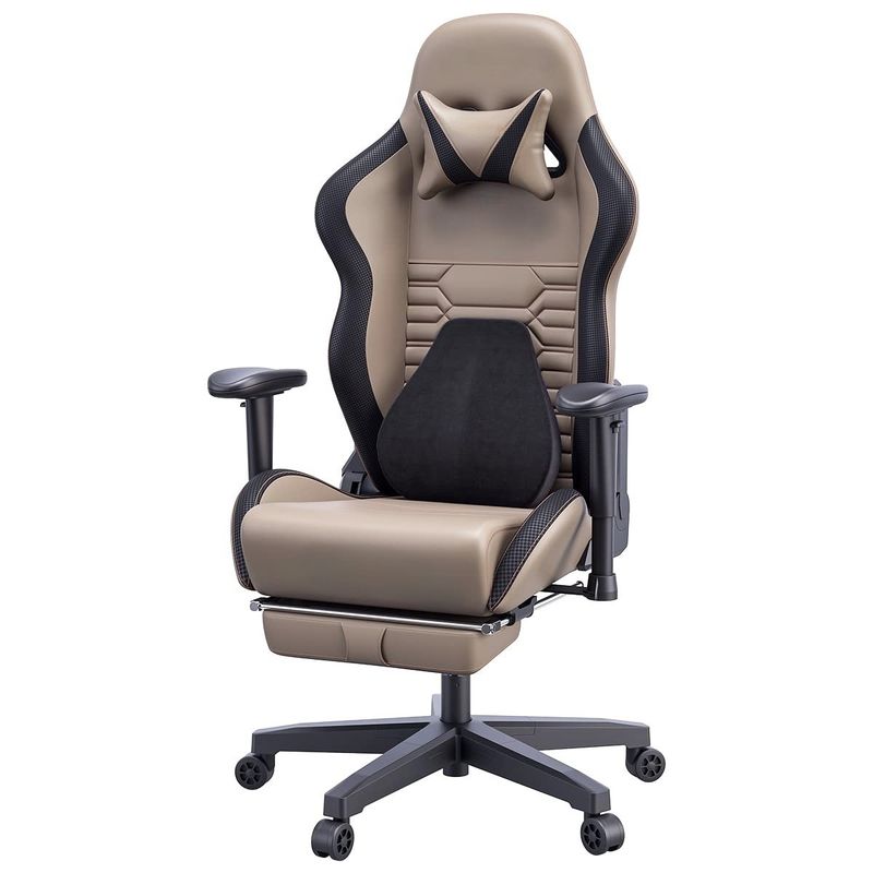 Mute PU Wheel Racing Gaming Chair met ergonomische lumbale steun en postverpakking