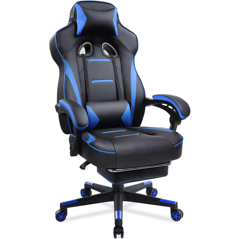 3 Gas Lift Ergonomische gaming stoel met voetzorg PU leer hoge rug kantoor bureau stoel