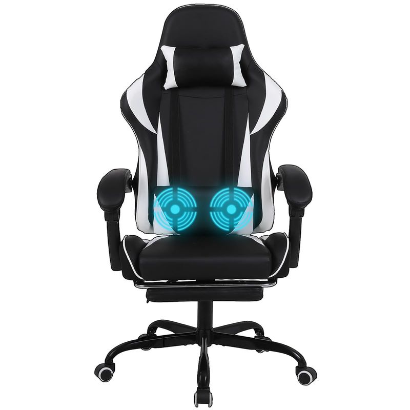 Iron High Back Racing Style Ergonomische gaming stoel met lumbale steun en voetstaand